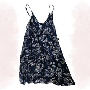 Express Navy Floral Paisley Mini Dress – Size XXS